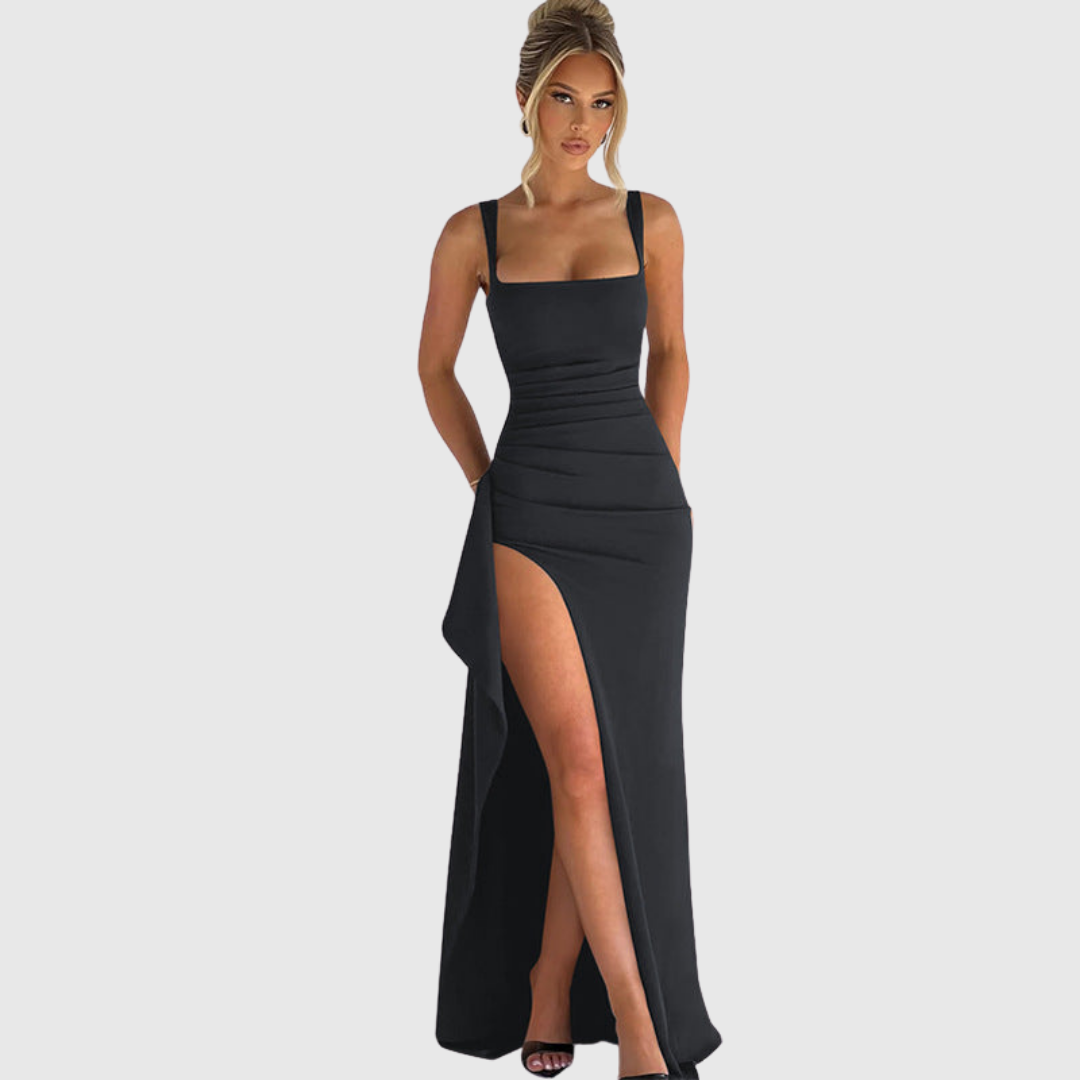 Cell | Elegancka formalna sukienka maxi z odkrytymi plecami