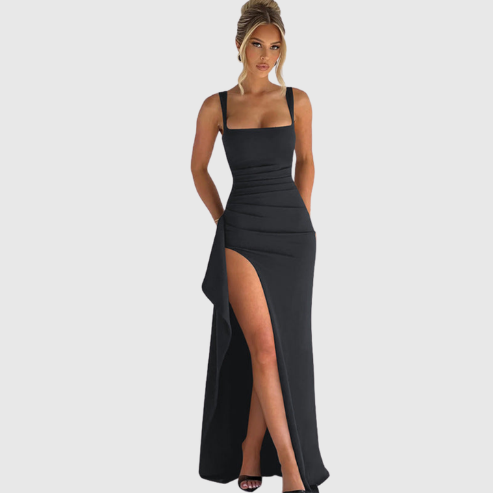 Cell | Elegancka formalna sukienka maxi z odkrytymi plecami