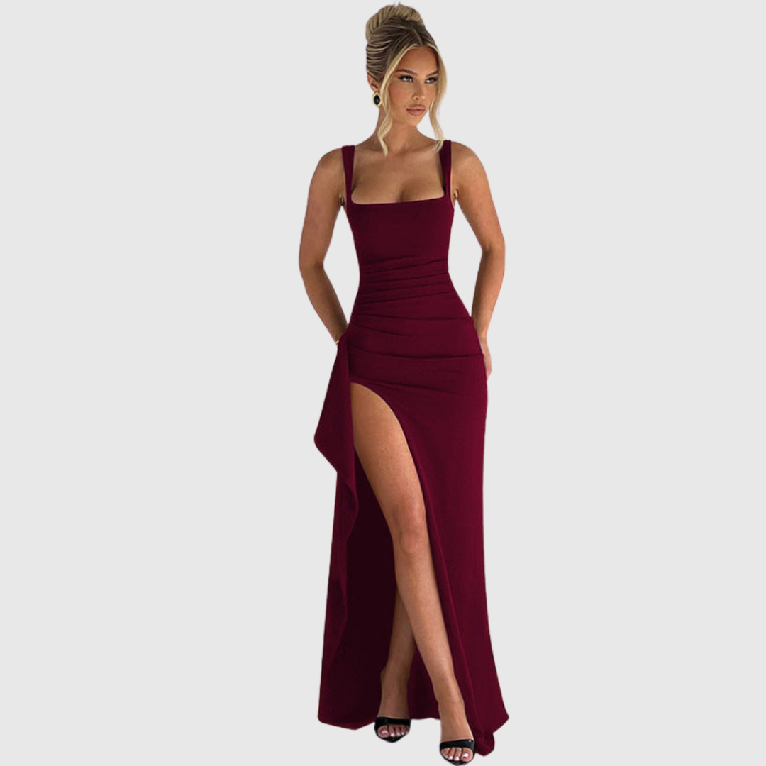 Cell | Elegancka formalna sukienka maxi z odkrytymi plecami