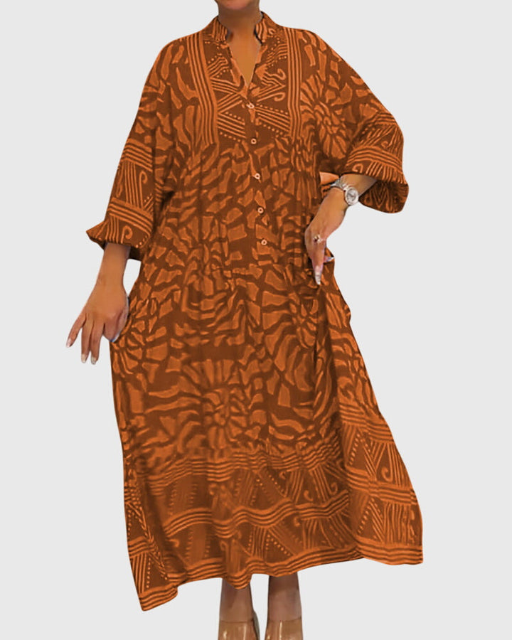 Mckinley | Maxi Sukienka z Eleganckim Wzorem