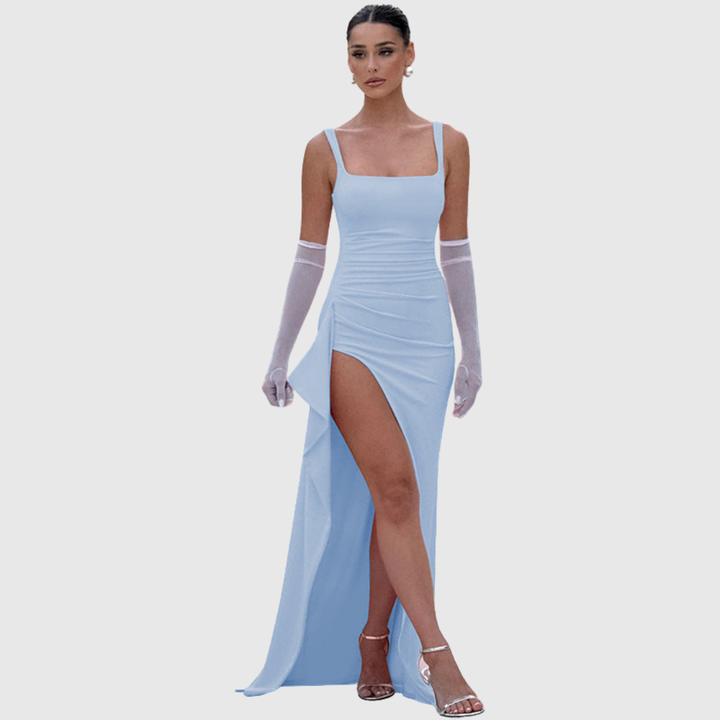 Cell | Elegancka formalna sukienka maxi z odkrytymi plecami