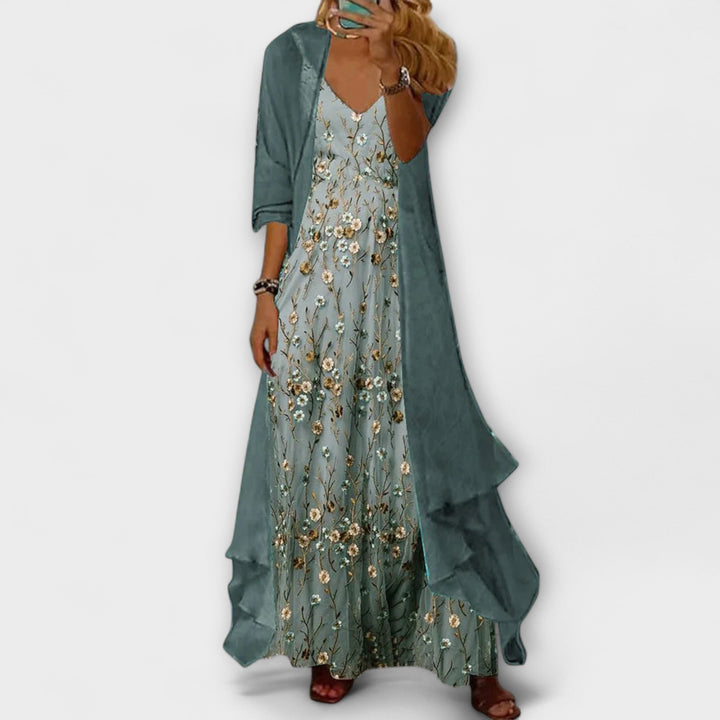 Bryleigh | Elegancka Sukienka Maxi w Zestawie Dwuczęściowym