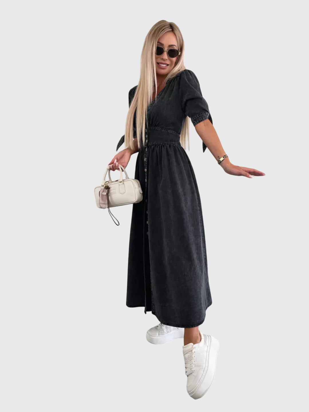 Sophia | Elegancka Sukienka Dżinsowa