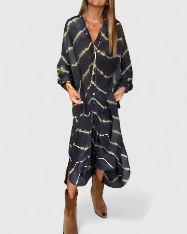 Amelie | Elegancka Boho Striped Maxi Dress