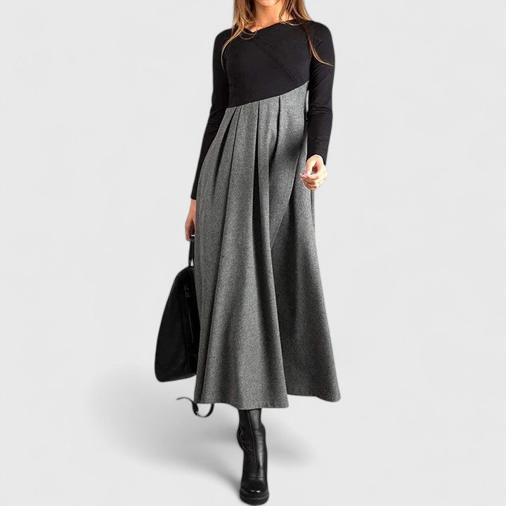 Janet | Elegancka Długa Sukienka Maxi z Długim Rękawem