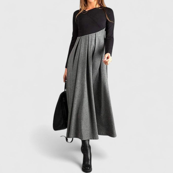 Janet | Elegancka Długa Sukienka Maxi z Długim Rękawem