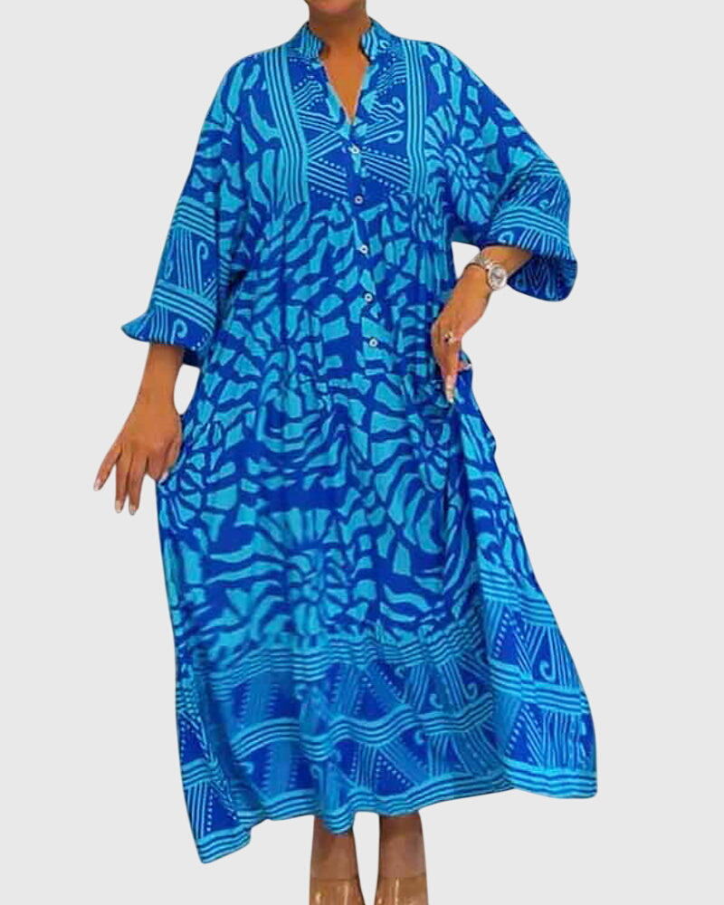 Mckinley | Maxi Sukienka z Eleganckim Wzorem