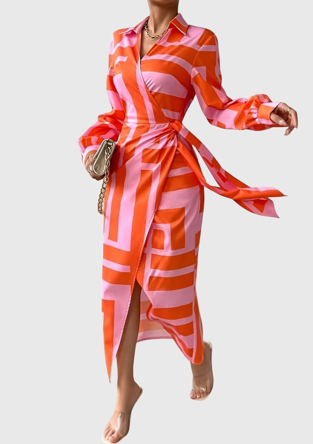 Everly | Elegancka Sukienka Wrap z Wzorem