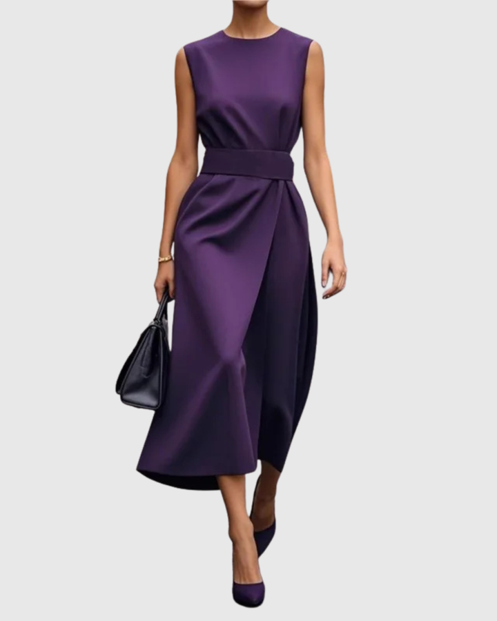 Clarimond | Elegancka Sukienka z Okrągłym Dekoltem