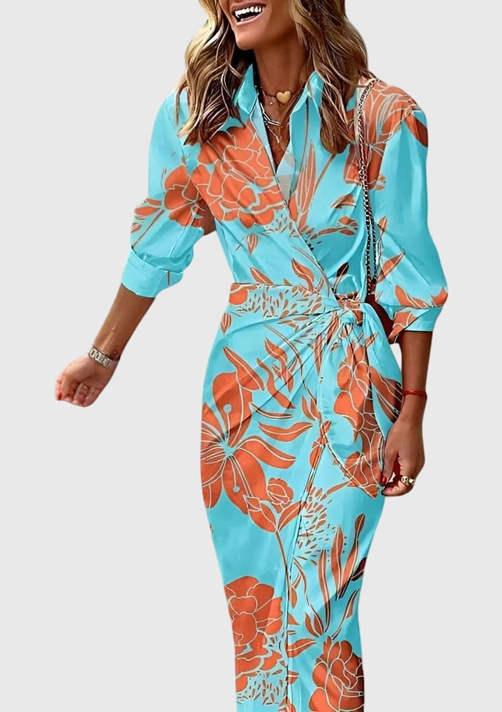 Everly | Elegancka Sukienka Wrap z Wzorem