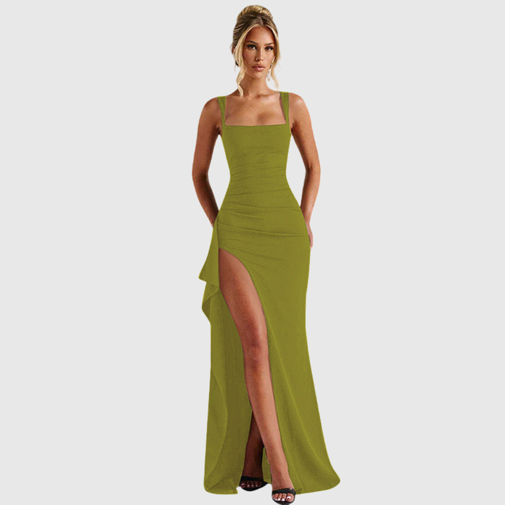 Cell | Elegancka formalna sukienka maxi z odkrytymi plecami