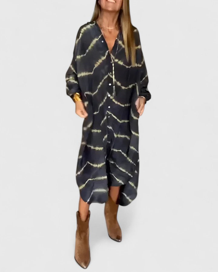 Amelie | Elegancka Boho Striped Maxi Dress