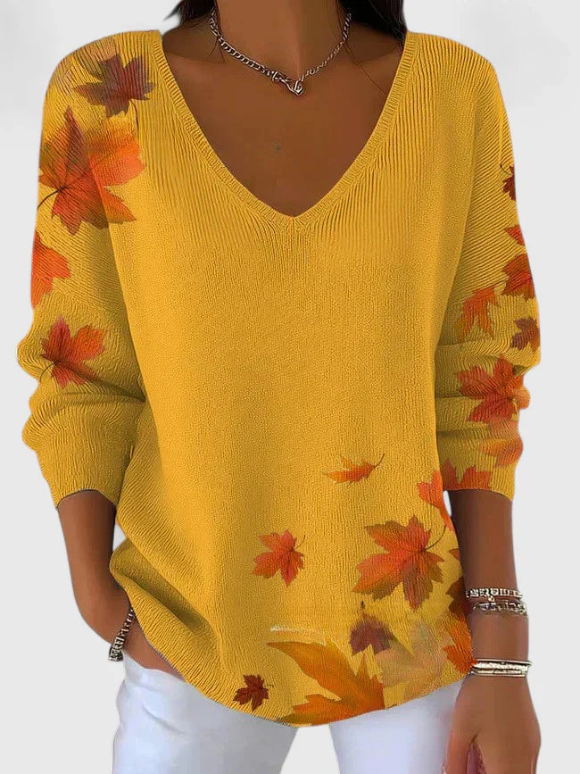 Sera | Elegancki Sweter z Dekoltem w Serek