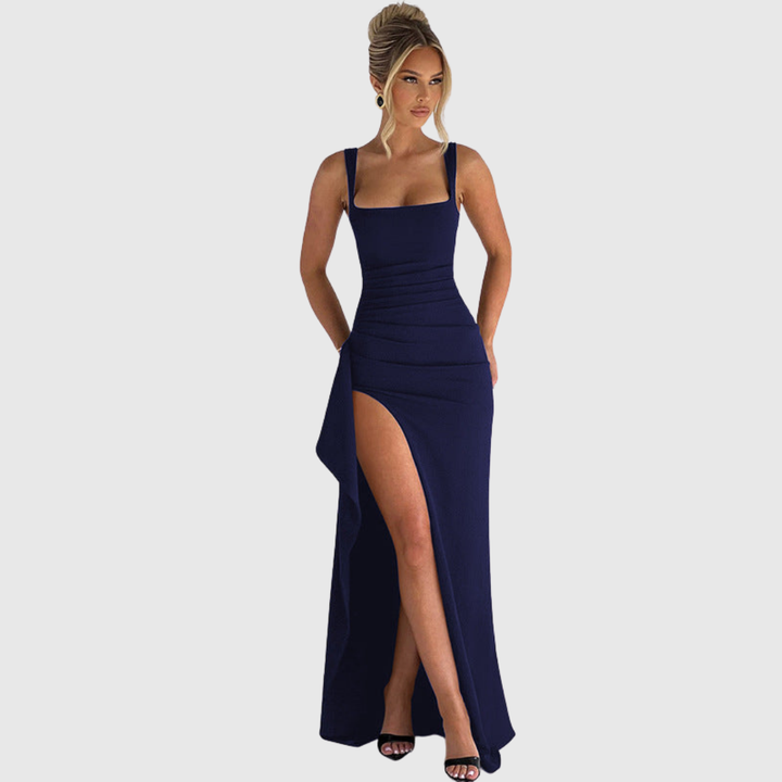 Cell | Elegancka formalna sukienka maxi z odkrytymi plecami