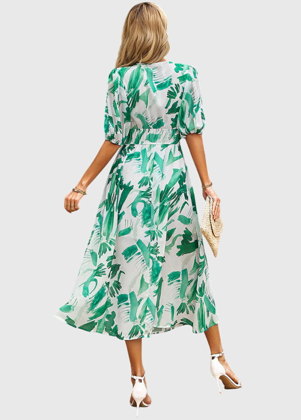 Merlin | Wygodna Kwiatowa Sukienka Midi