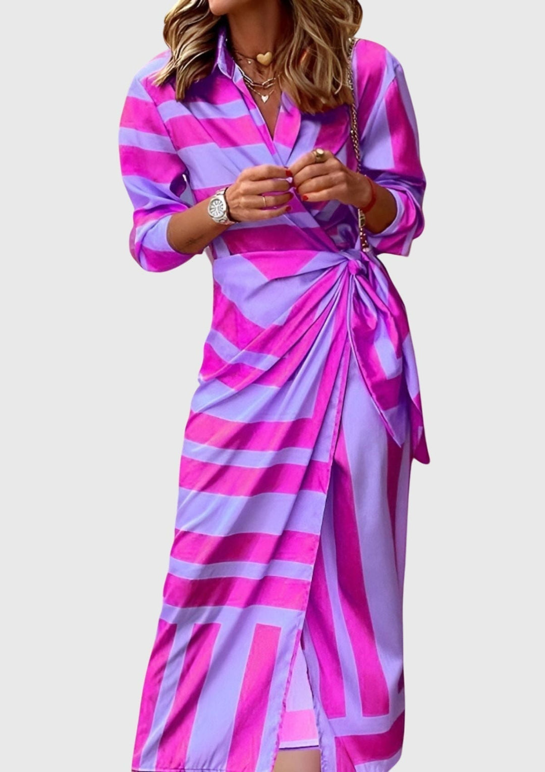 Everly | Elegancka Sukienka Wrap z Wzorem