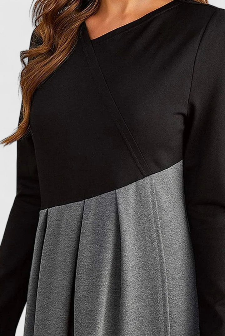 Janet | Elegancka Długa Sukienka Maxi z Długim Rękawem