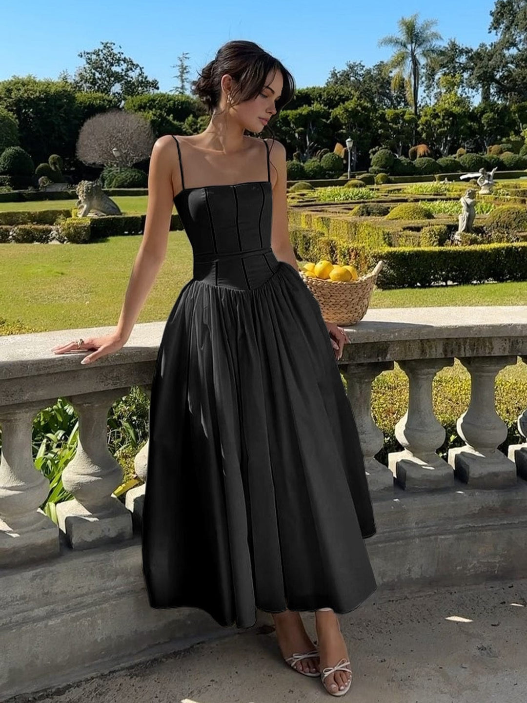 Gabriella | Elegancka Sukienka Midi w Stylu Gorsetowym dla Kobiet na Wesele
