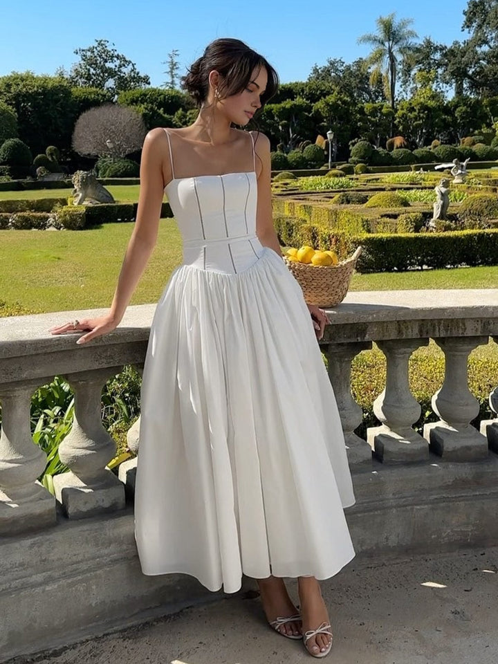 Gabriella | Elegancka Sukienka Midi w Stylu Gorsetowym dla Kobiet na Wesele