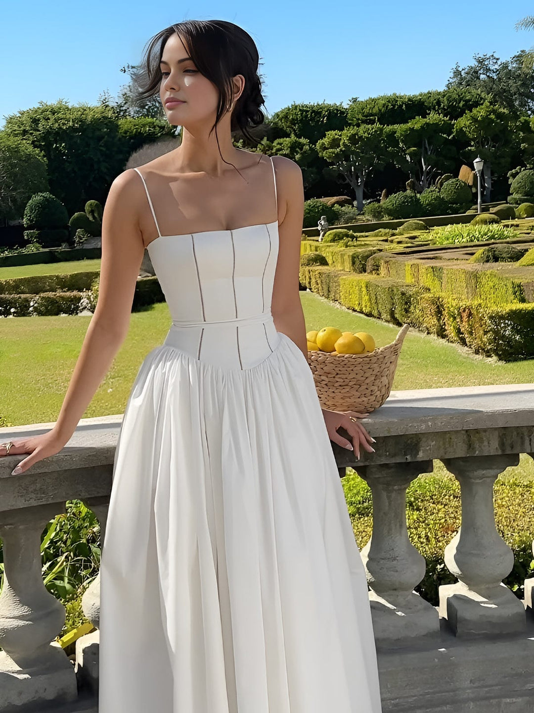 Gabriella | Elegancka Sukienka Midi w Stylu Gorsetowym dla Kobiet na Wesele
