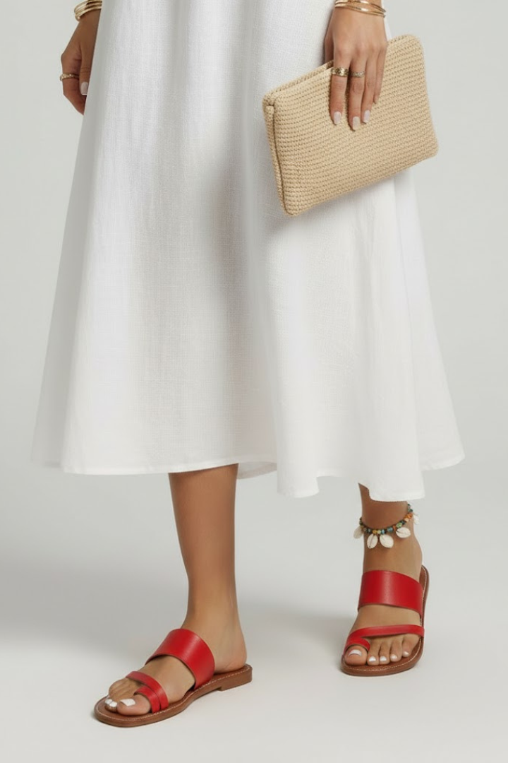 Kimberly | Kobiece Sandały Slip-On z Zapięciem