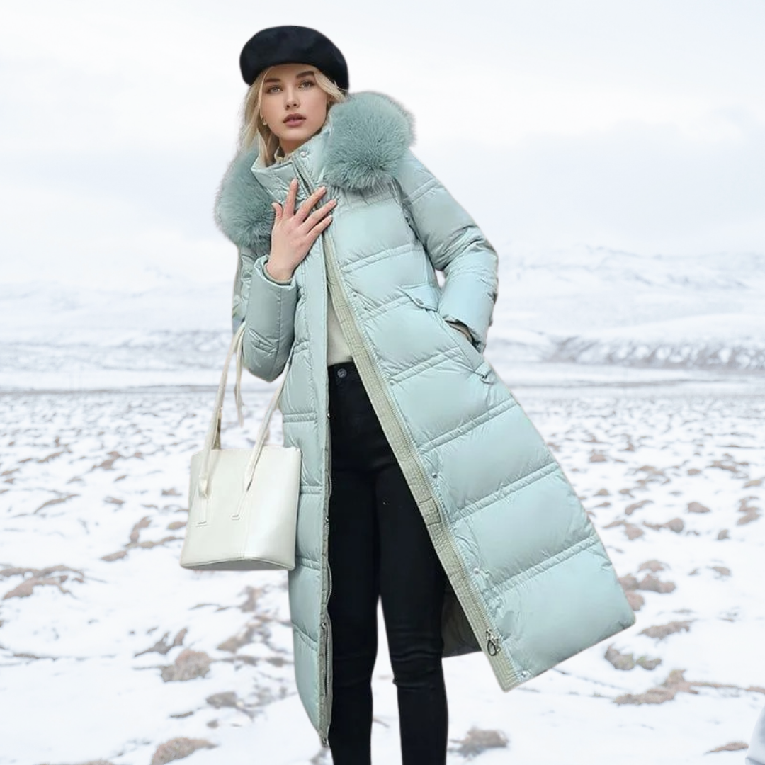 Lucia | Designerska Zimowa Parka z Kapturkiem z Futra