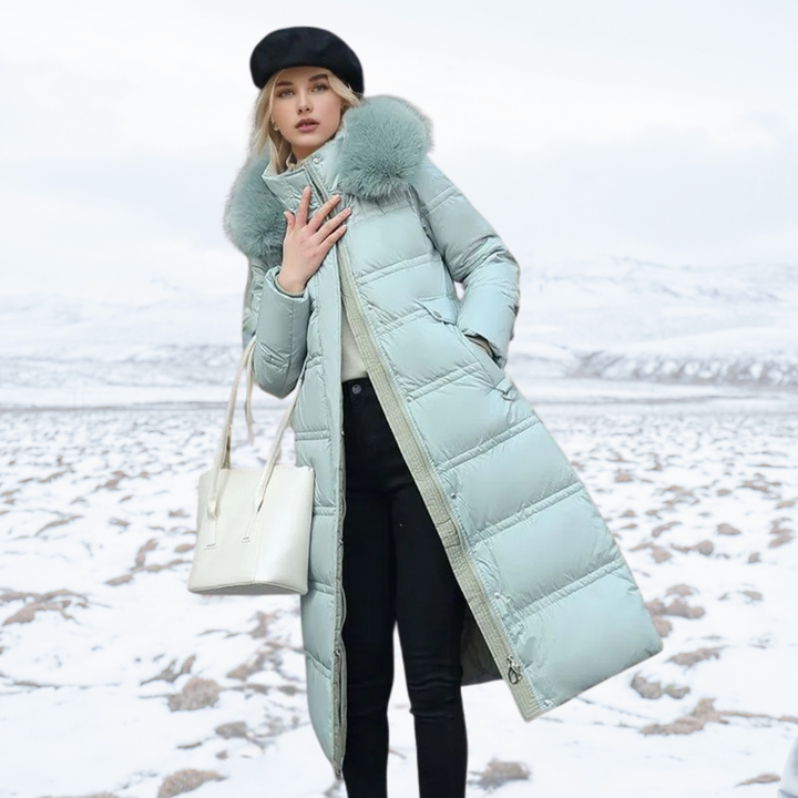 Lucia | Designerska Zimowa Parka z Kapturkiem z Futra