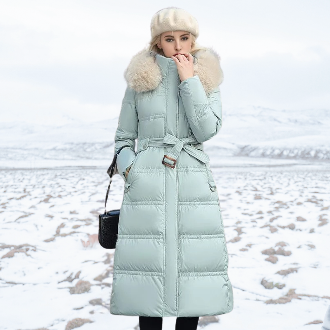 Lucia | Designerska Zimowa Parka z Kapturkiem z Futra