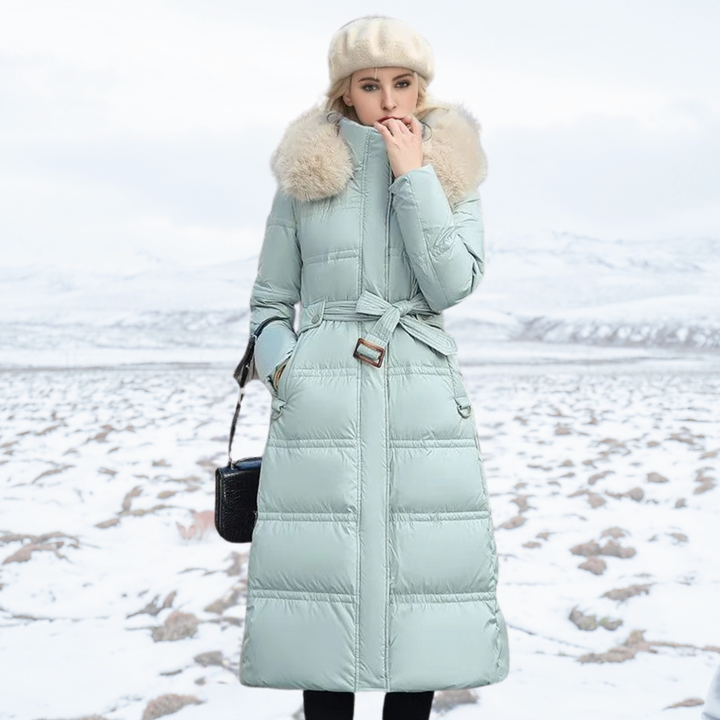Lucia | Designerska Zimowa Parka z Kapturkiem z Futra