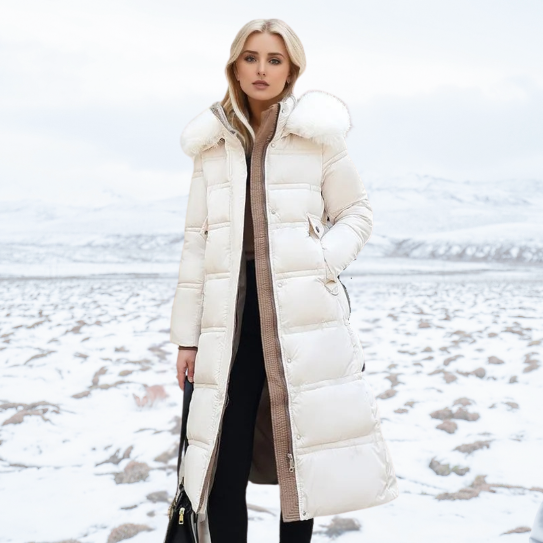 Lucia | Designerska Zimowa Parka z Kapturkiem z Futra