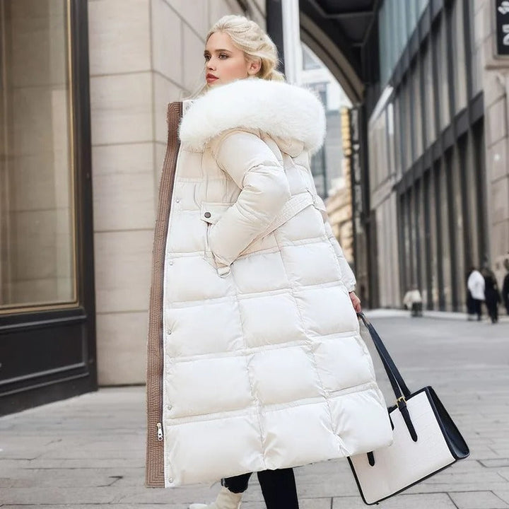 Lucia | Designerska Zimowa Parka z Kapturkiem z Futra