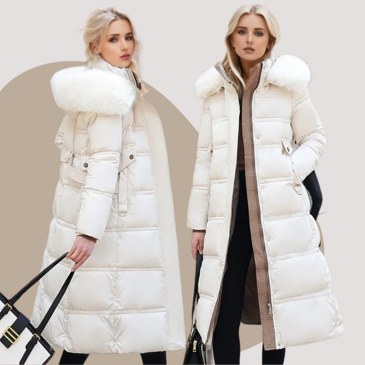Lucia | Designerska Zimowa Parka z Kapturkiem z Futra
