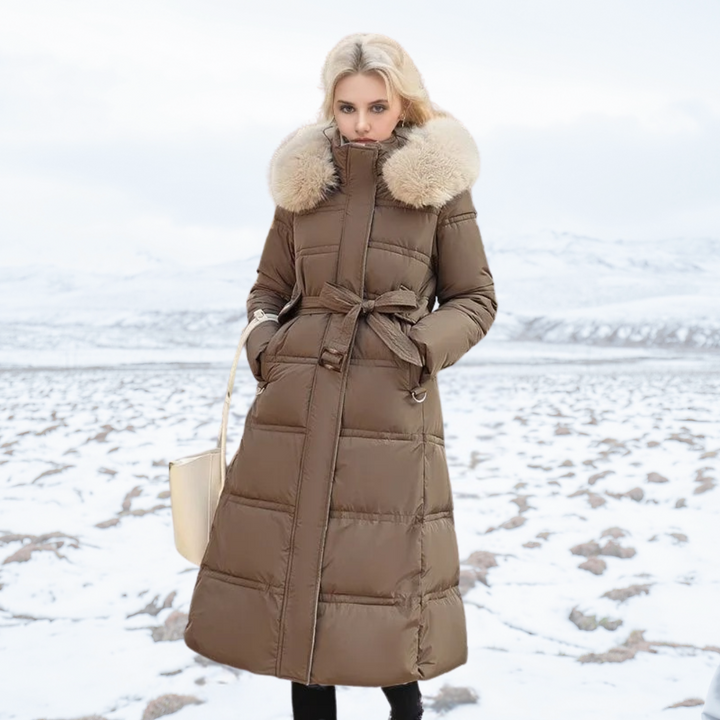 Lucia | Designerska Zimowa Parka z Kapturkiem z Futra