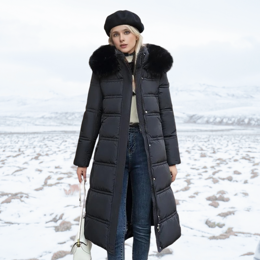 Lucia | Designerska Zimowa Parka z Kapturkiem z Futra