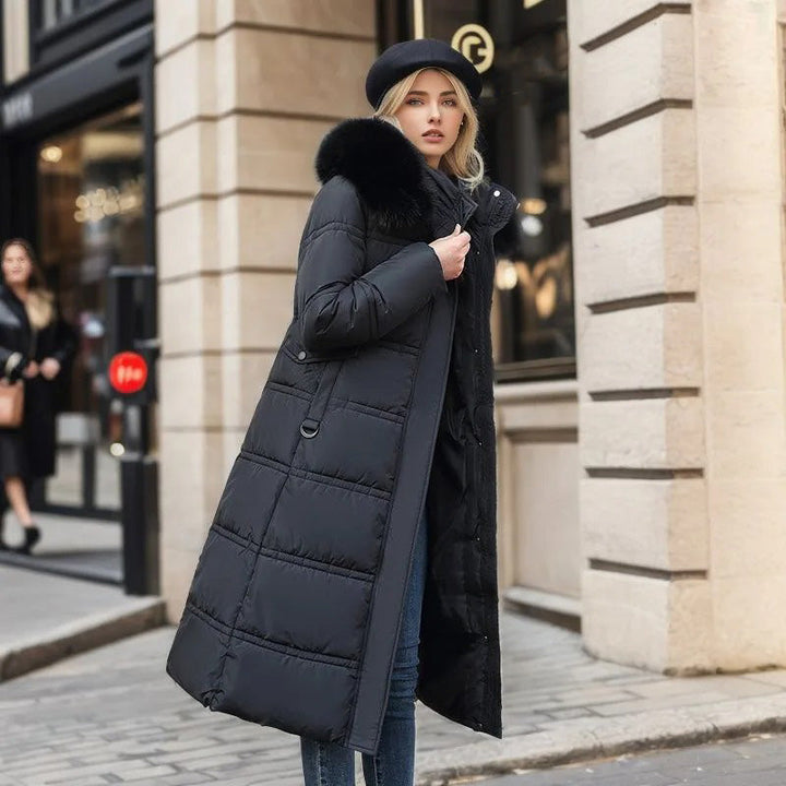 Lucia | Designerska Zimowa Parka z Kapturkiem z Futra
