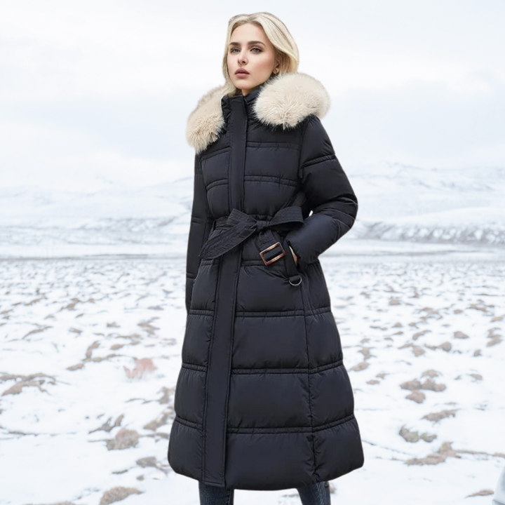 Lucia | Designerska Zimowa Parka z Kapturkiem z Futra