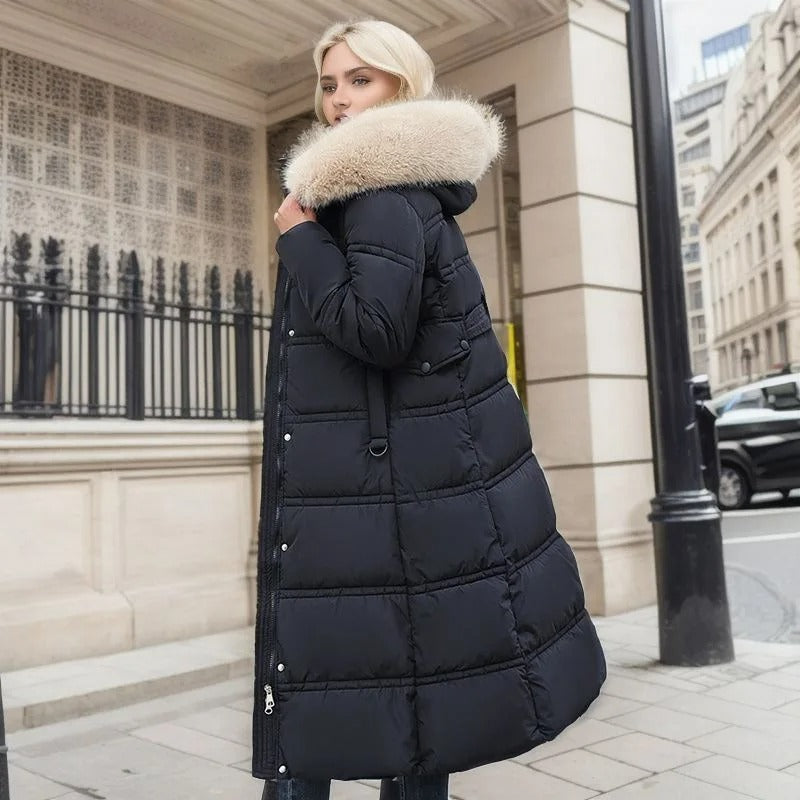Lucia | Designerska Zimowa Parka z Kapturkiem z Futra