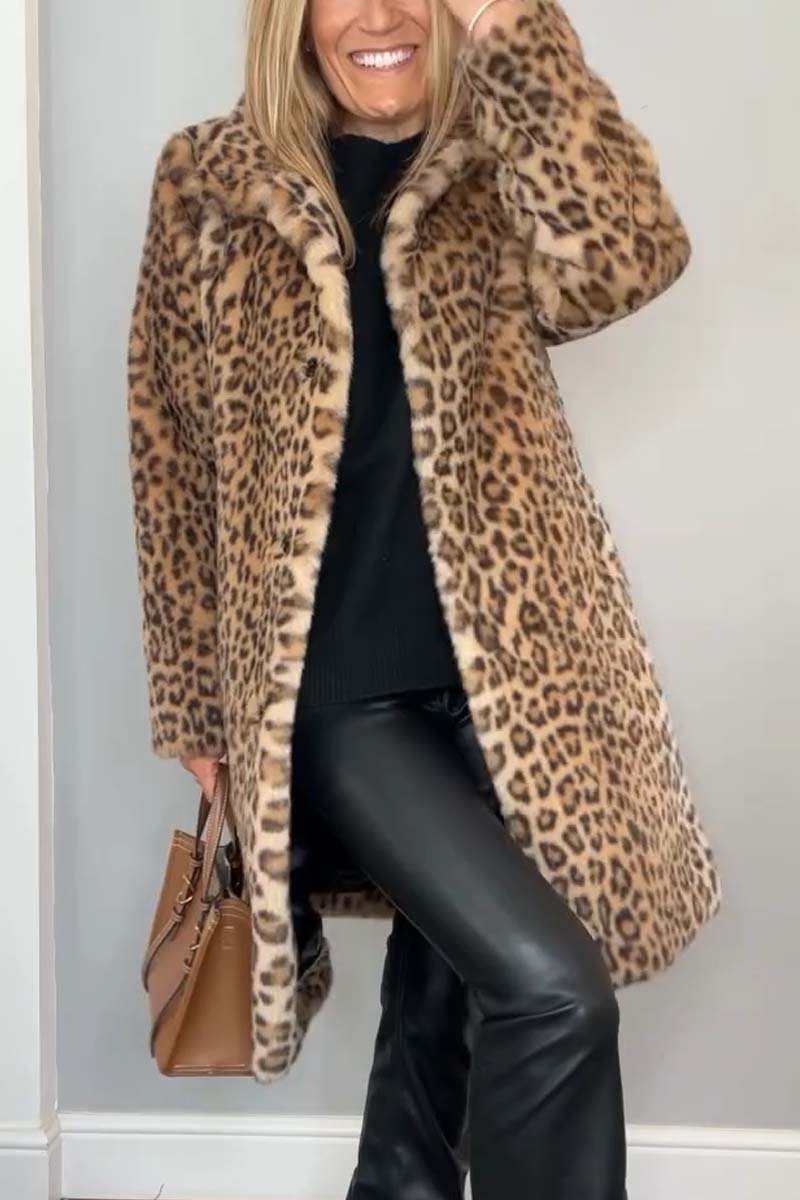Rosa | Leopardowy Płaszcz Zimowy