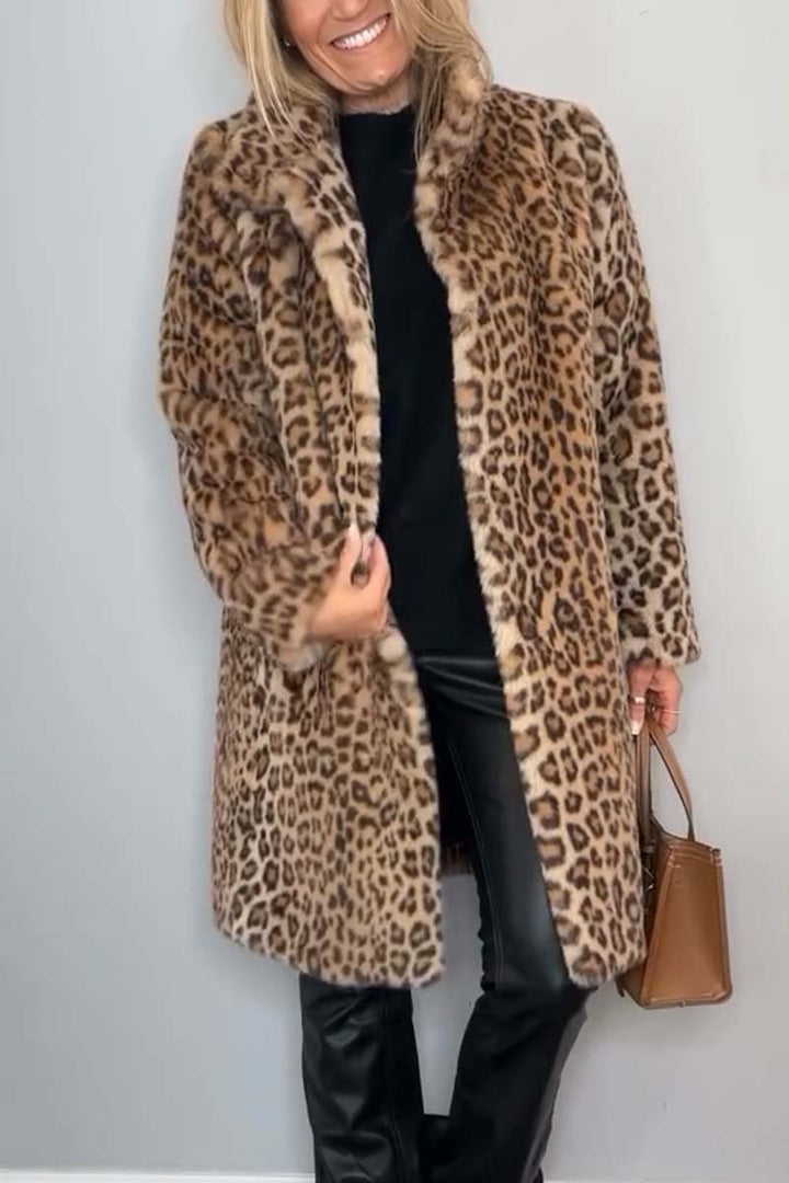 Rosa | Leopardowy Płaszcz Zimowy