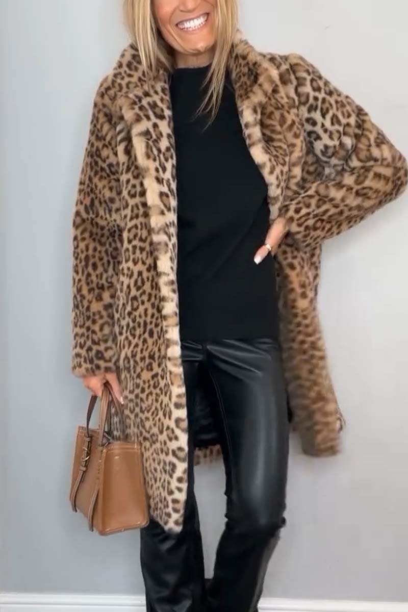 Rosa | Leopardowy Płaszcz Zimowy