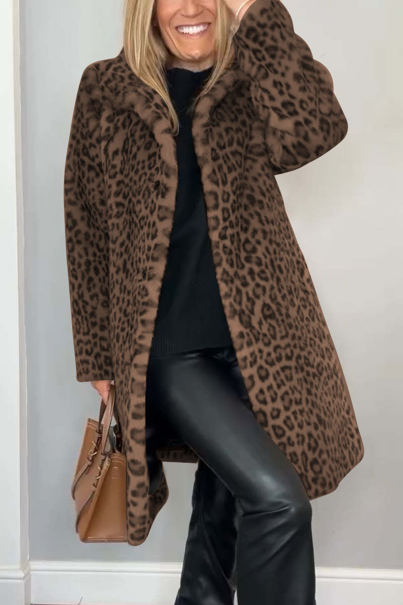 Rosa | Leopardowy Płaszcz Zimowy