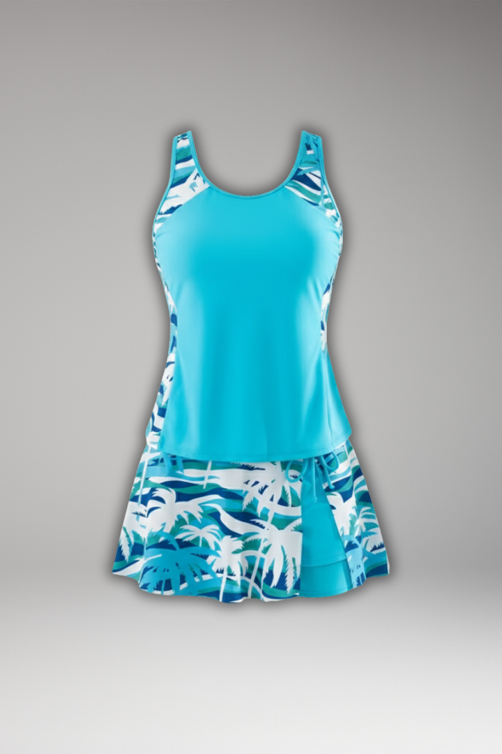 Ava | Damski zestaw tankini z plecami w stylu racerback i spódnicą