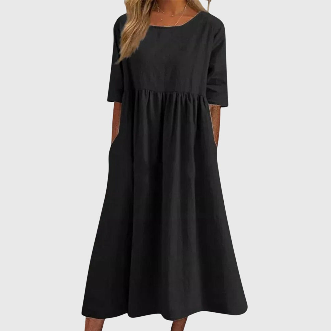 Haisley | Elegancka Sukienka z Krótkim Rękawem
