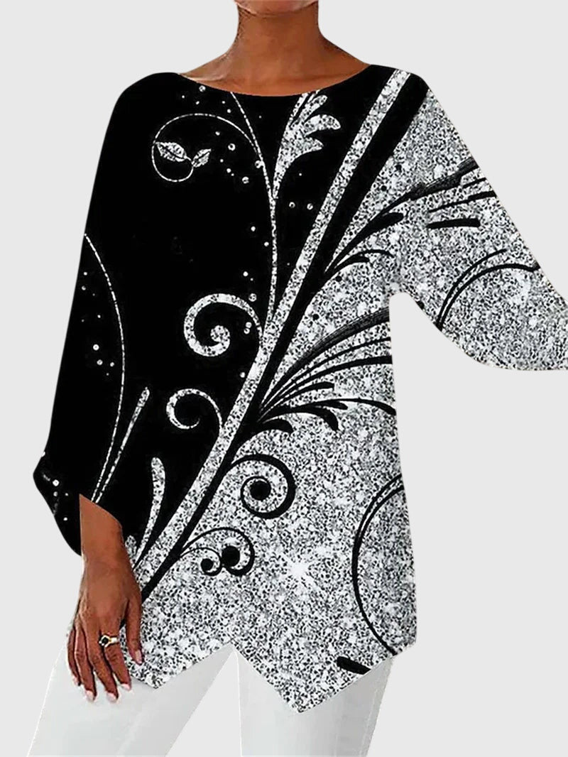 Alayah | Elegancka Bluzka z Okrągłym Dekoltem