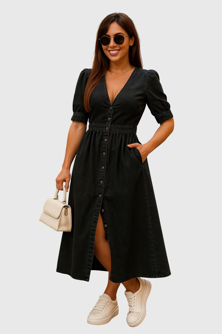 Jacqueline | Elegancka Sukienka Dżinsowa