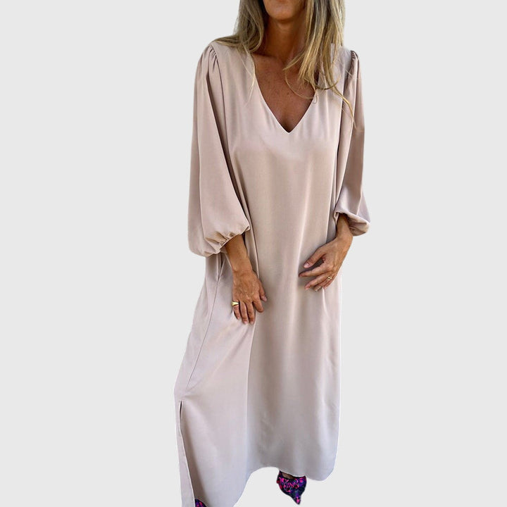 Carol - Długa Sukienka Boho z Kieszeniami