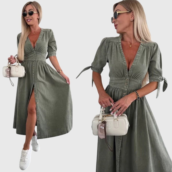 Sophia | Elegancka Sukienka Dżinsowa